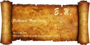 Babos Marina névjegykártya
